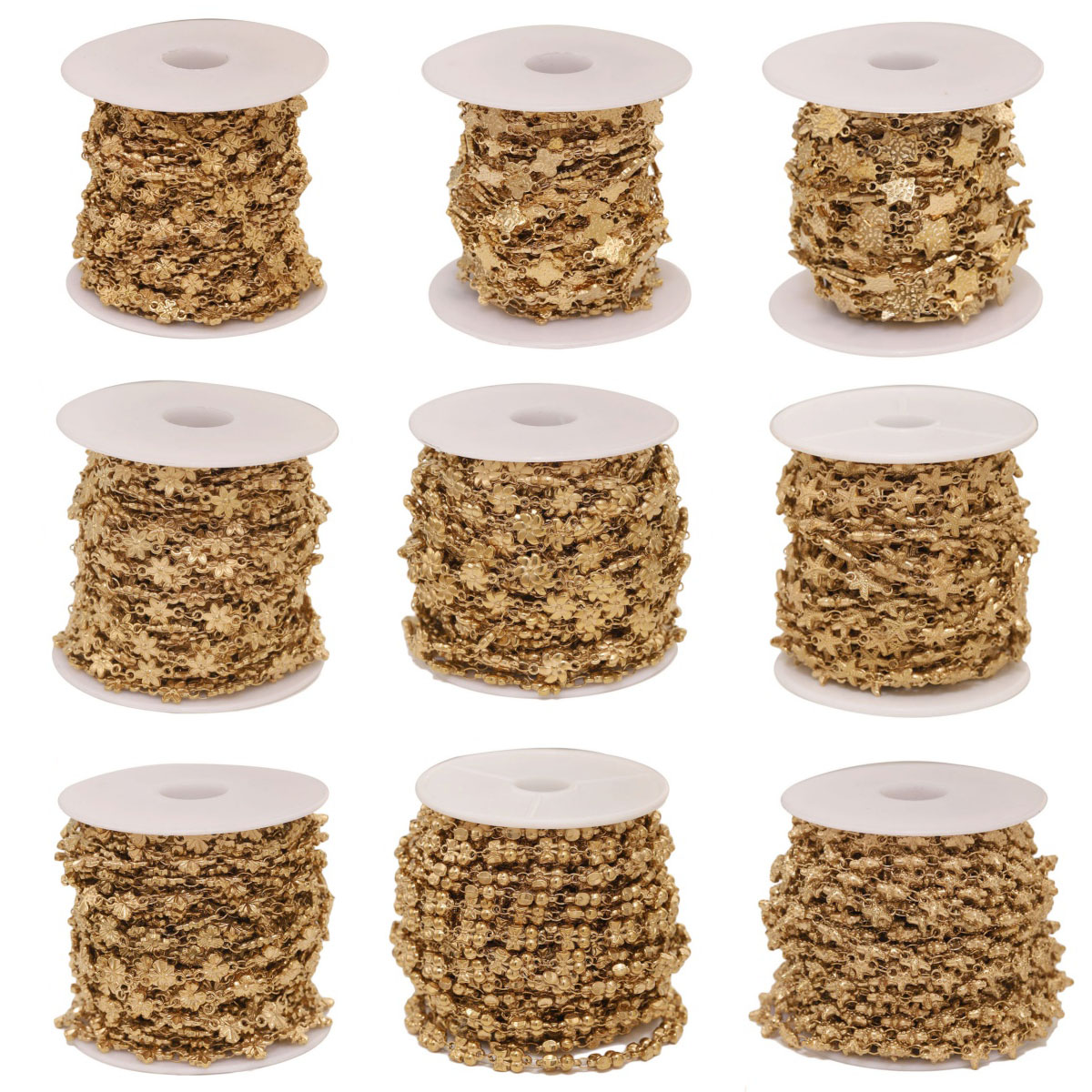 Body Jewelry In Bulk - 1 Meter Edelstahl Blumen-Stern-Gliederketten für DIY