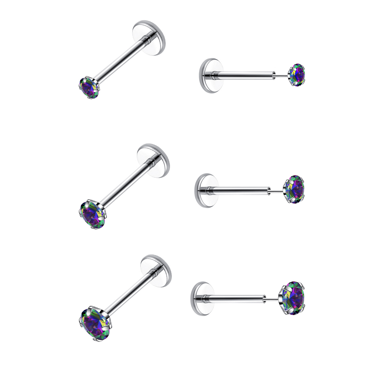 Body Jewelry Threadless - 20G Flat Back Threadless Ohrring Hypoallergen