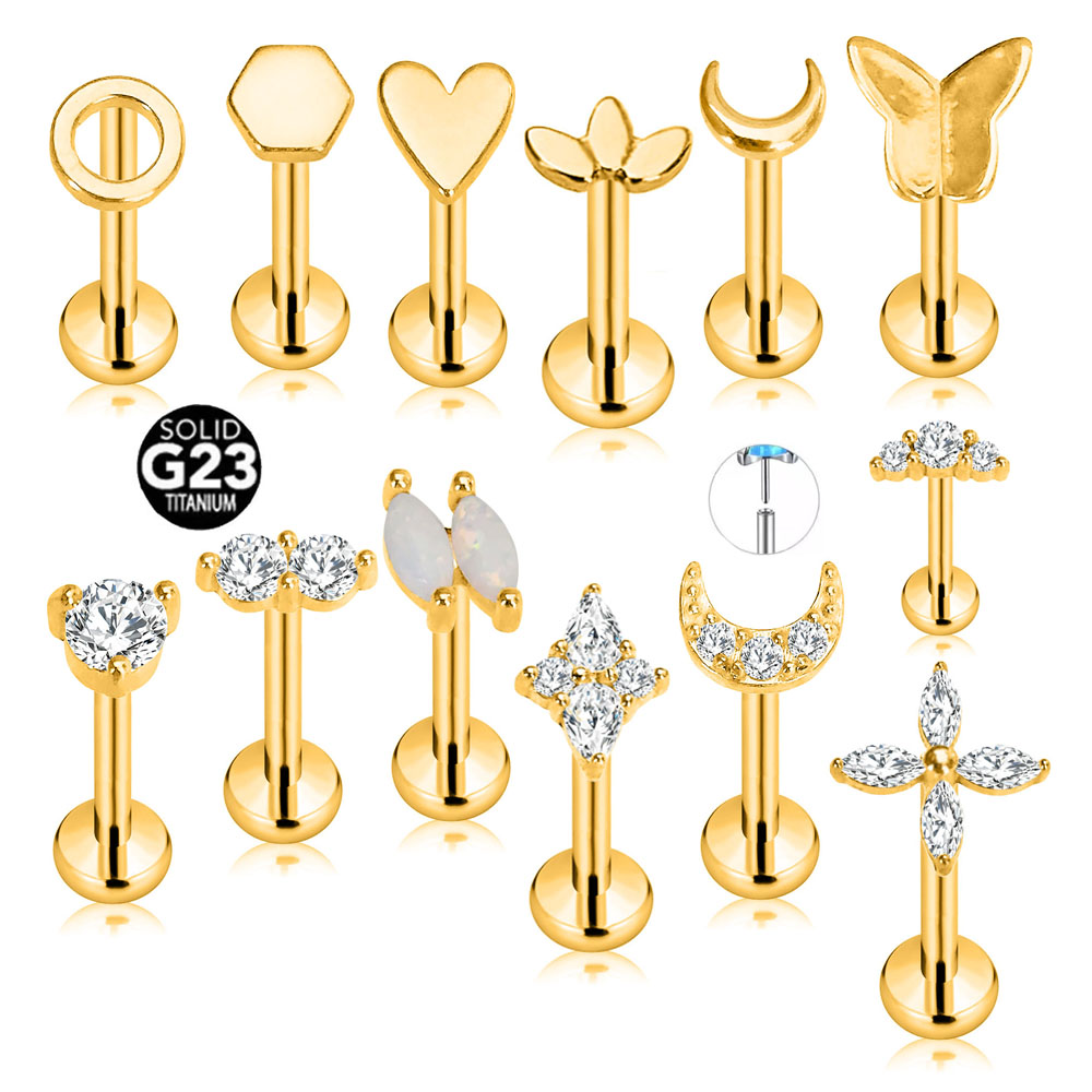 Body Jewelry Threadless - ASTM F136 G23 Titan Blume Stern