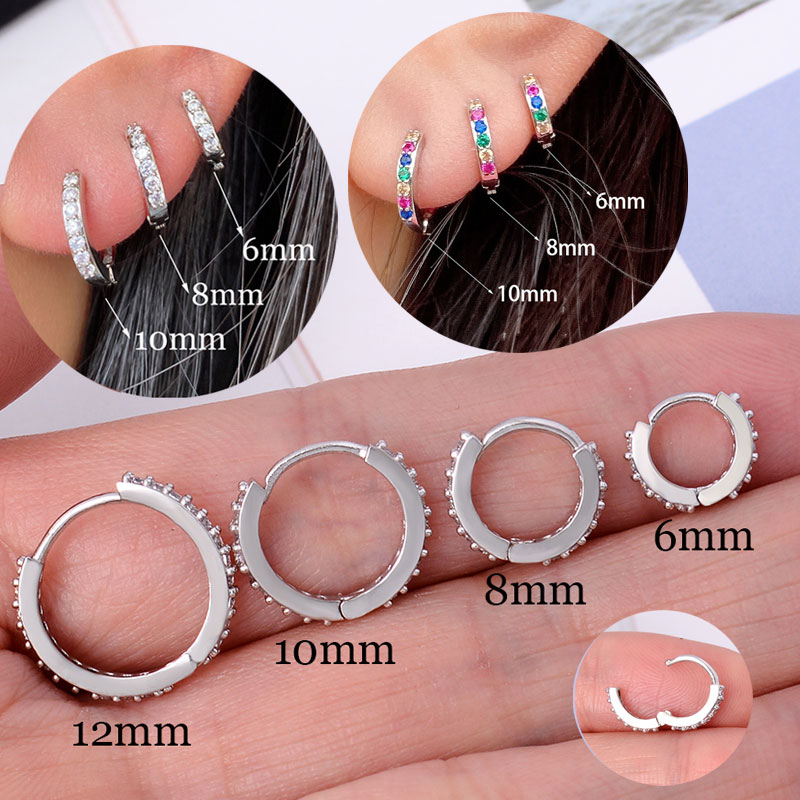Helix Cartilage Ring - Regenbogen CZ Huggies Creolen Mädchen Winzige