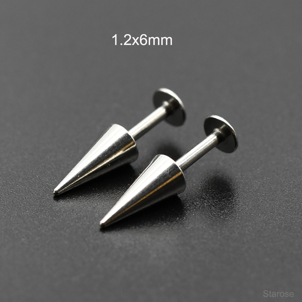 Body Jewelry Vertical Labret - Starose 2 Stück Gothic Cone Edelstahl