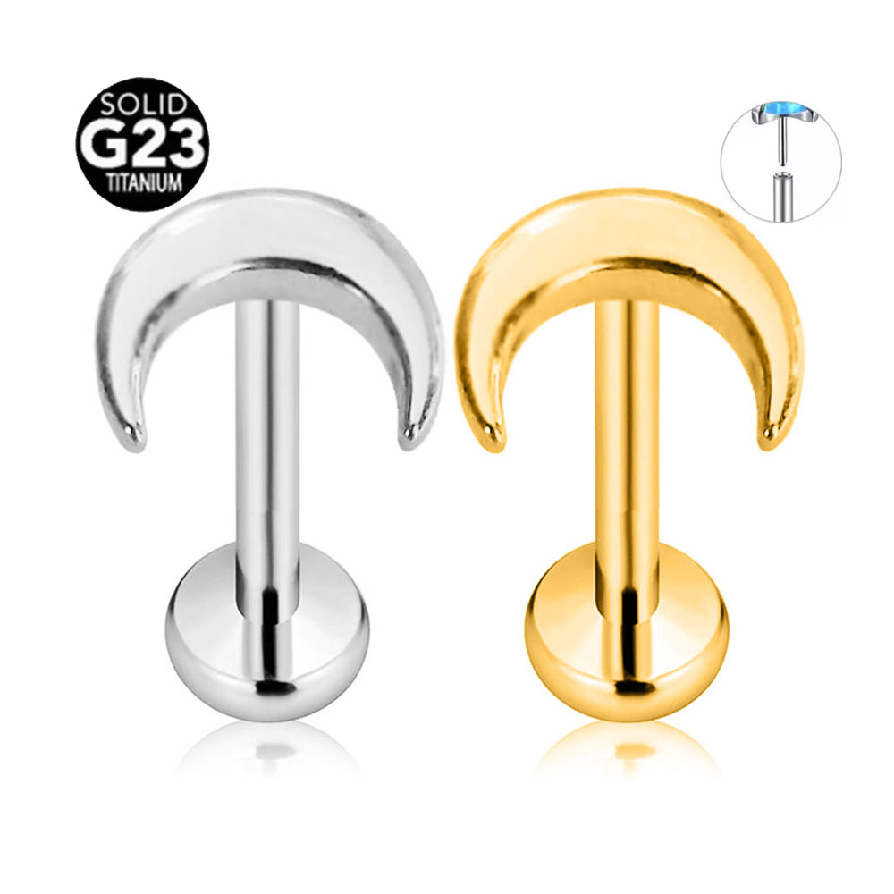 Body Jewelry Threadless - ASTM F136 G23 Titan Shiny Crescent