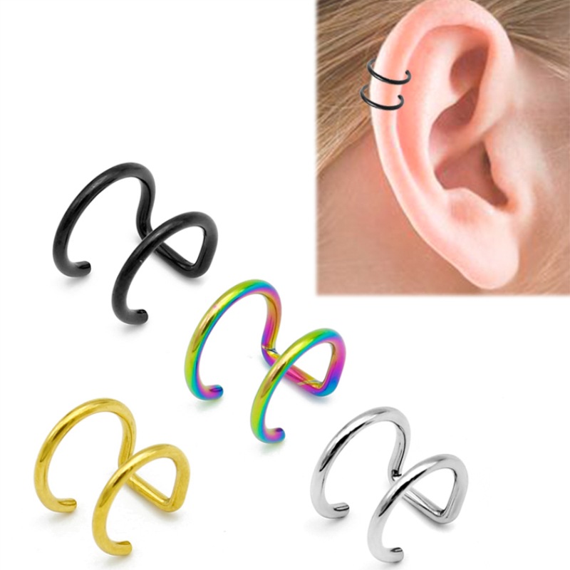 Helix Cartilage Ring - 2 Stück 316L Edelstahl Clip-On Ohrklemmen