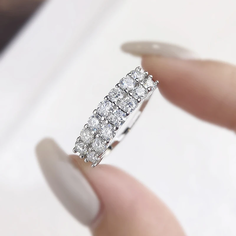 Body Jewelry High Quality - DWJ 1,4 ct echter Moissanit-Diamant-Ewigkeitsring für