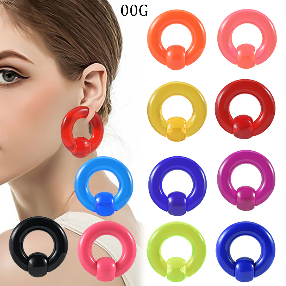 Body Jewelry Gauge Sizes - 2/1PCS Bunte Acryl BCR Große Große
