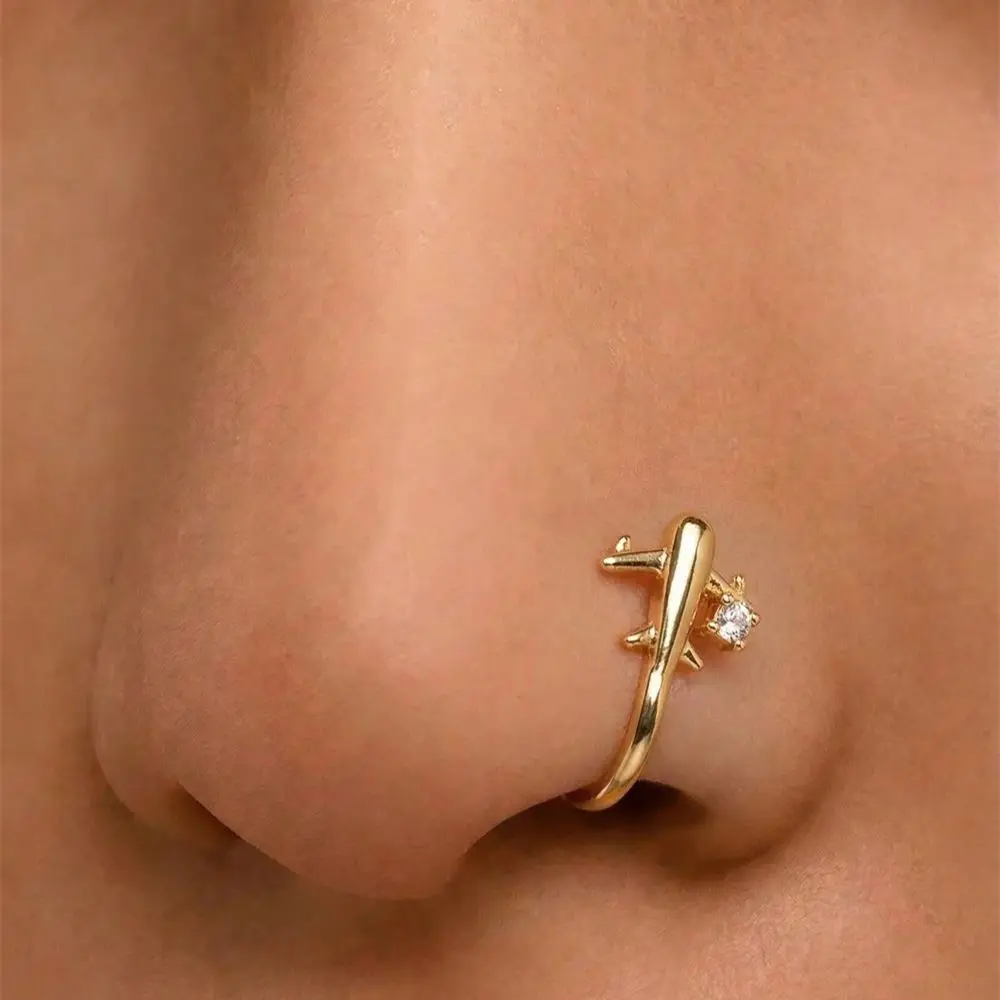 Body Jewelry Hot - 1 Stück Nasenklammer im Flugzeugdesign ohne