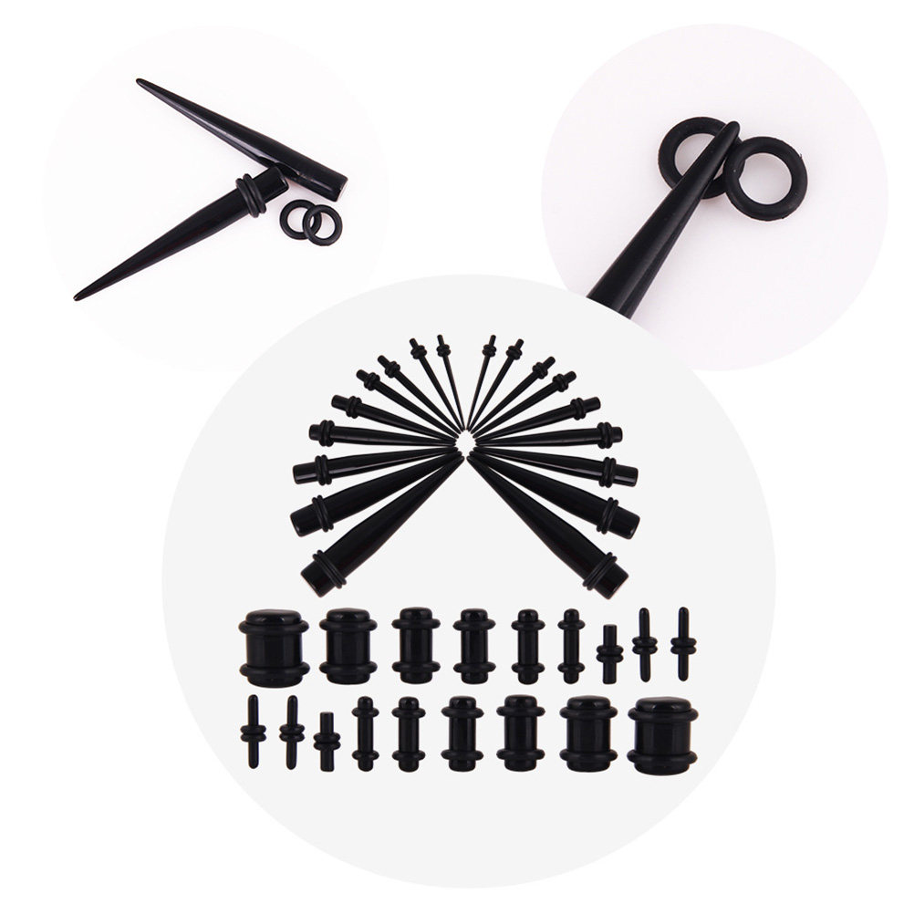 Body Jewelry Gauge Sizes - 36-teiliges Ohr-Expander-Set, Kegelförmige Ohrloch-Piercing-Schmuckstücke, Mehrgrößen-Ohrstöpsel aus
