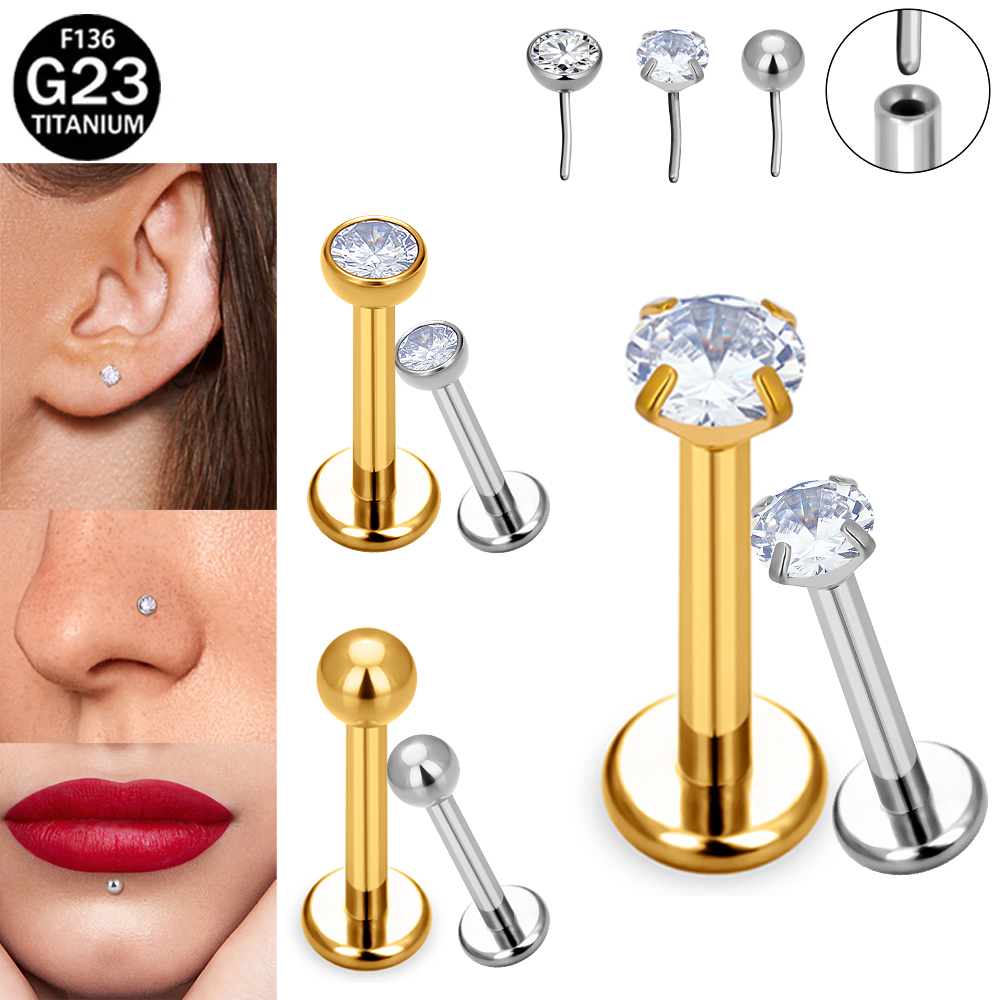 Body Jewelry Threadless - F136 G23 Implantatqualität Titan Hypoallergener Gewindeloser