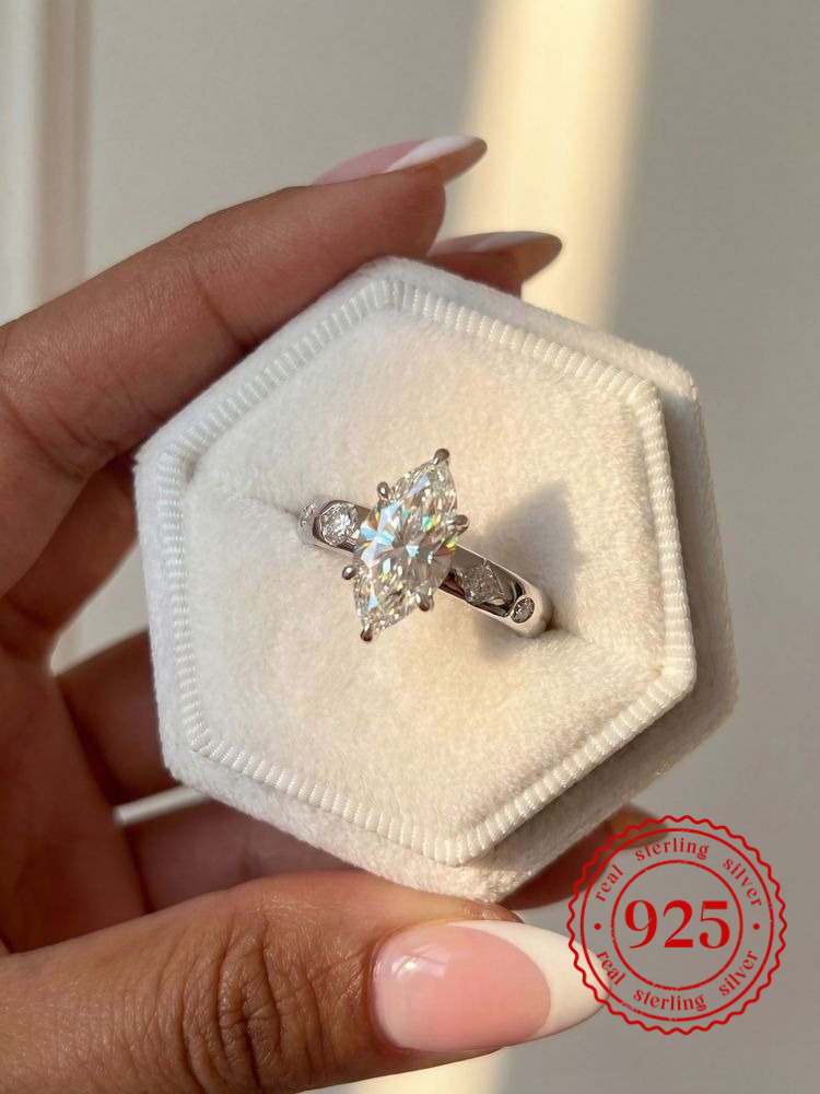 Body Jewelry High Quality - 925 Sterling Silber Mode Zirkon Marquise