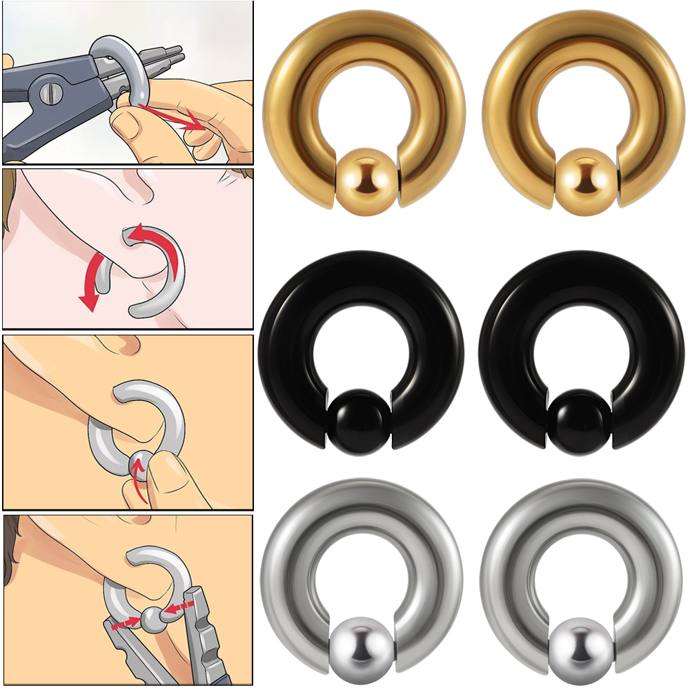 Body Jewelry Gauge Sizes - 1 STÜCK Edelstahl Große Größe Captive