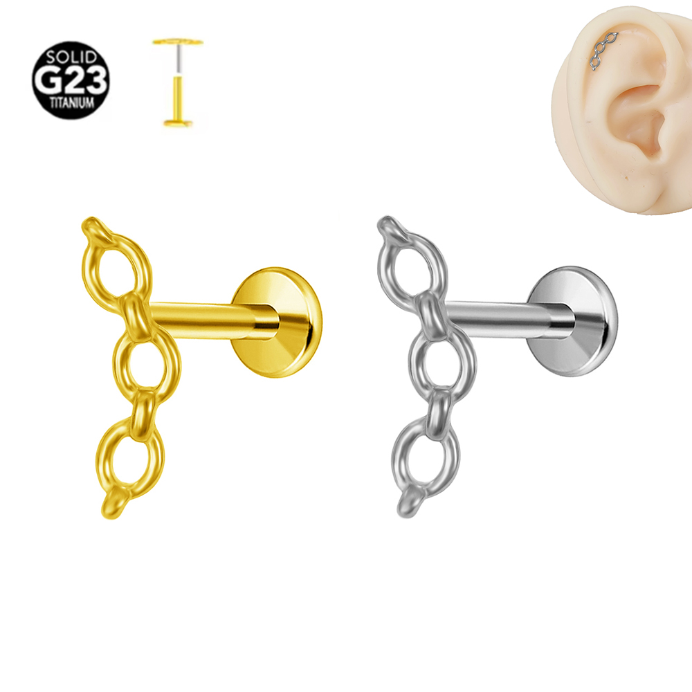 Body Jewelry Threadless - ASTM F-136 Titan Labret Piercing mit
