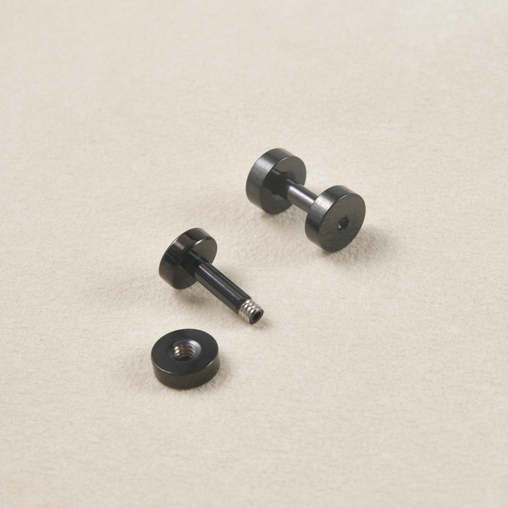 1 Paar Edelstahl schwarze Farb – Body Jewelry Gauge Sizes Bewertung und Preis