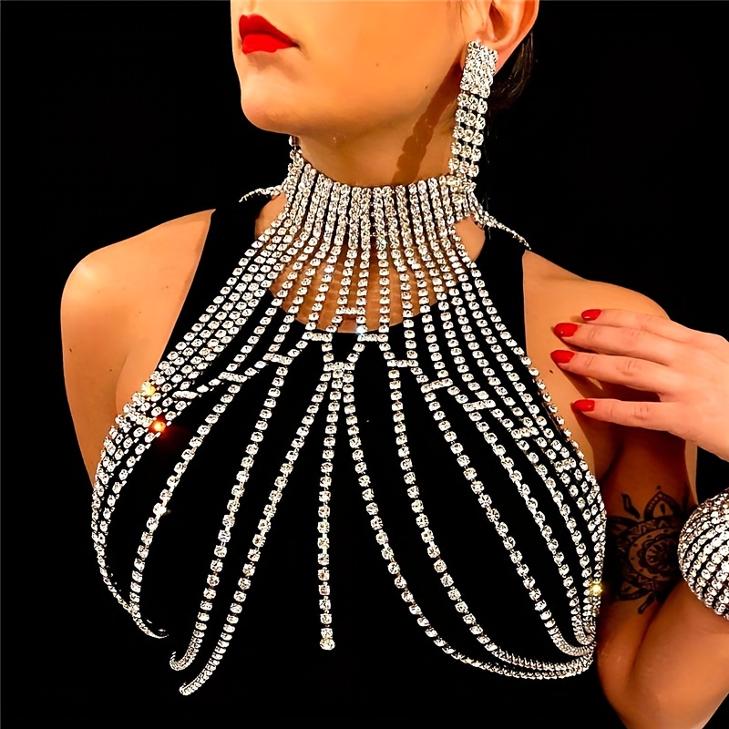 Luxuriöse Kristall-Brustkette, – Body Jewelry High End Bewertung und Preis