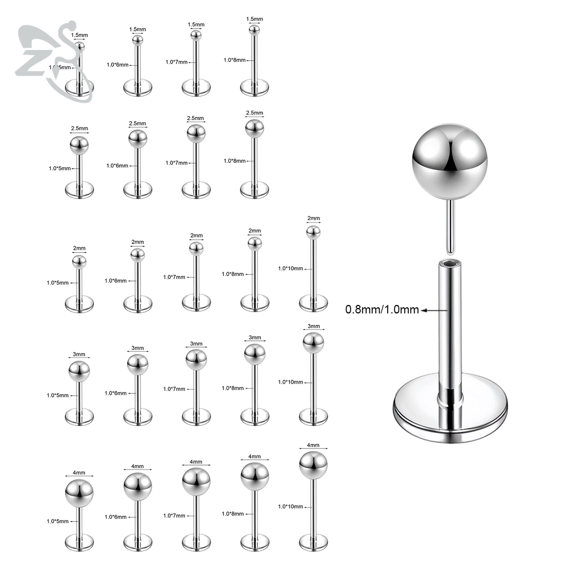 ZS 10 Teile/los Plug-In Stil 1 – Body Jewelry Threadless Bewertung und Preis