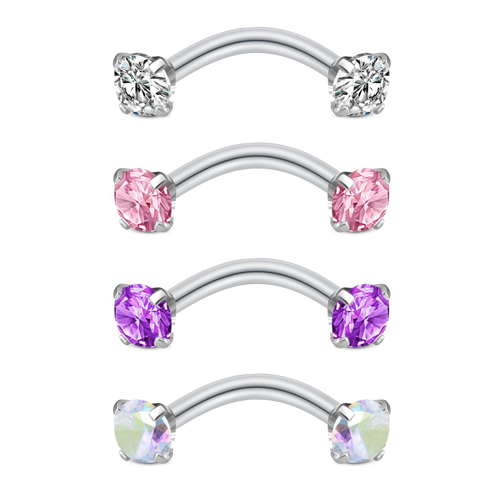 4er-Set Rook-Piercing-Schmuck: – Body Jewelry Vertical Labret Bewertung und Preis