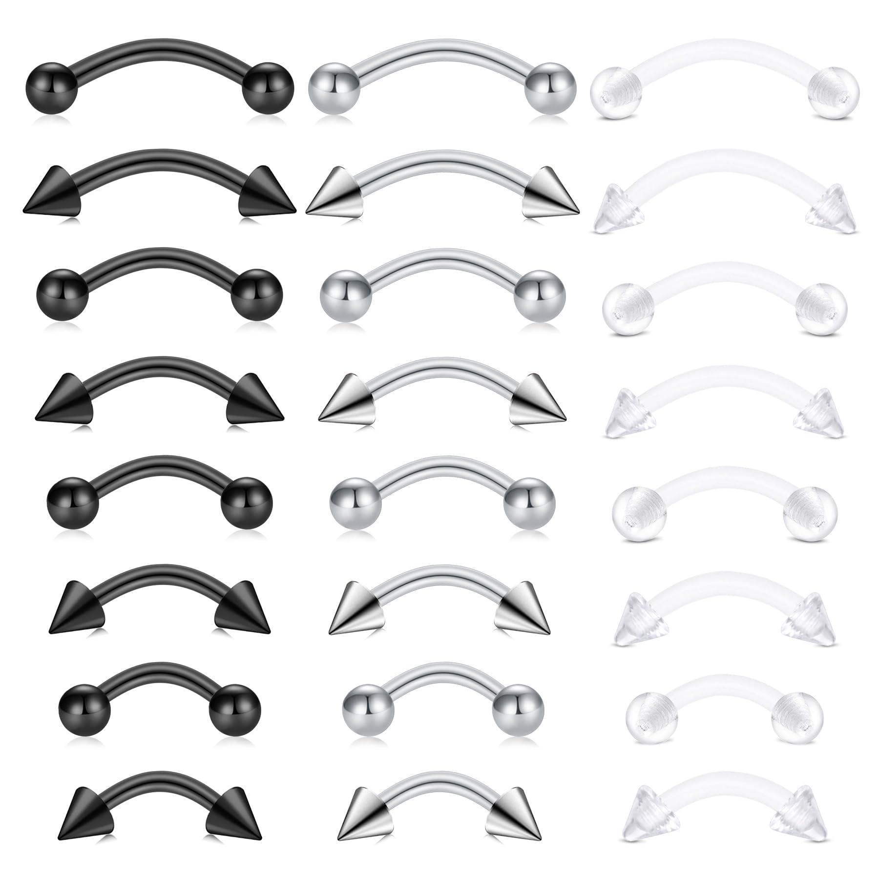 24 Stück 16G Edelstahl Gebogen – Body Jewelry Vertical Labret Bewertung und Preis