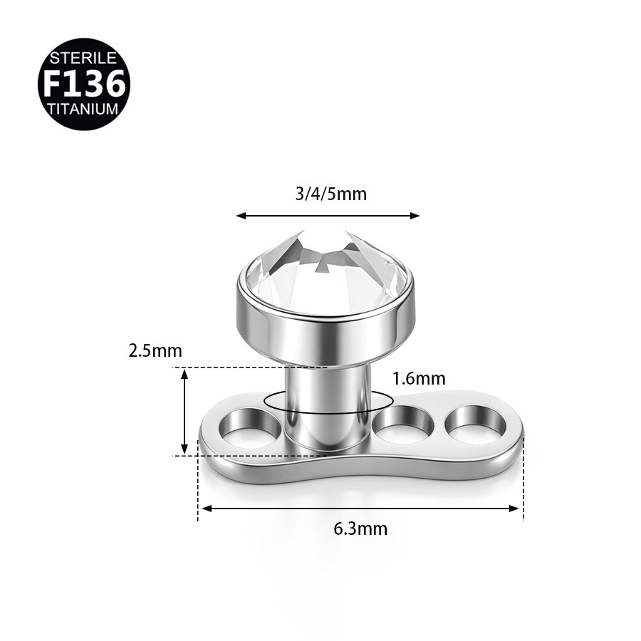 1 Stück F136 Titan 14G Innenge – Dermal Anchor Top Bewertung und Preis