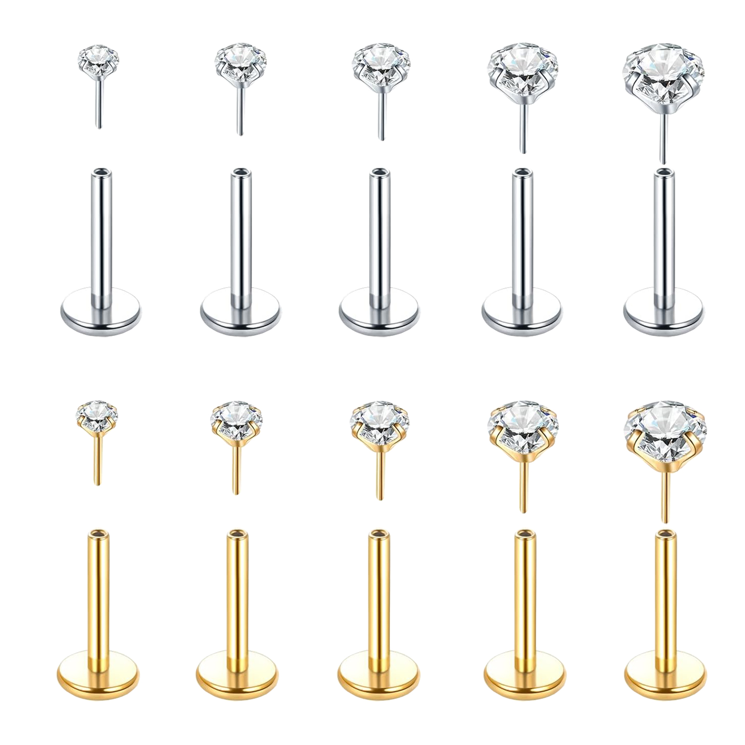 5 Stück Threadless Push In Ear – Body Jewelry Threadless Bewertung und Preis
