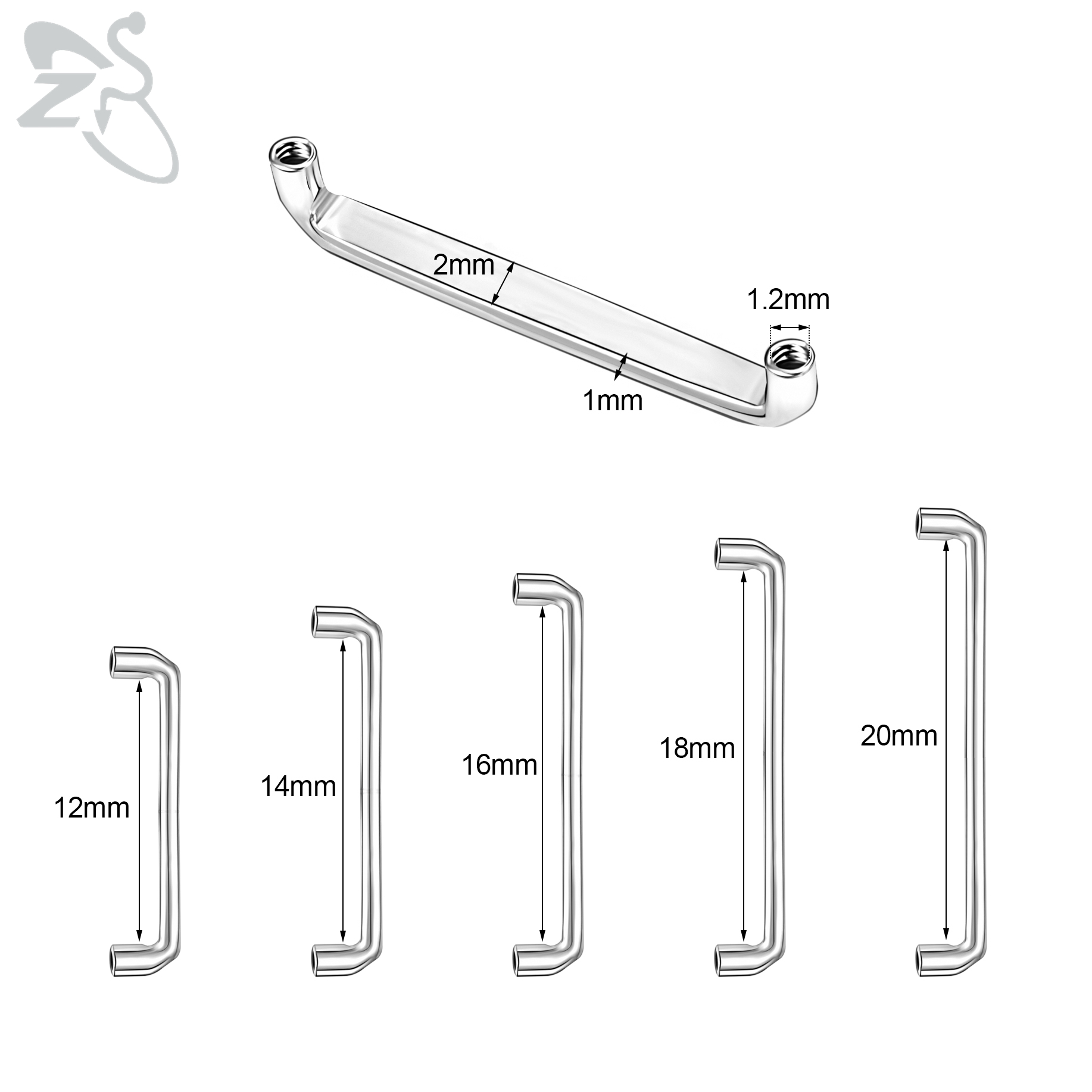 ZS 1PC 16G G23 Titan Vertikale – Body Jewelry Dermal Bewertung und Preis
