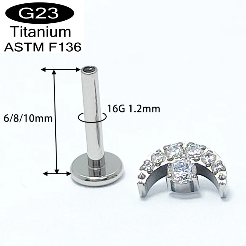 G23 Titan Halbmond-Mond-Design – Dermal Anchor Top Bewertung und Preis