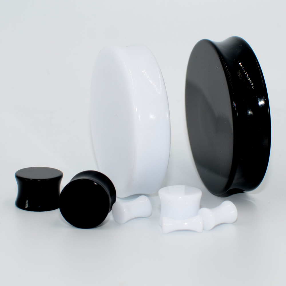 2 Paar Acryl-Ohrstöpsel, weiß  – Body Jewelry Gauge Sizes Bewertung und Preis