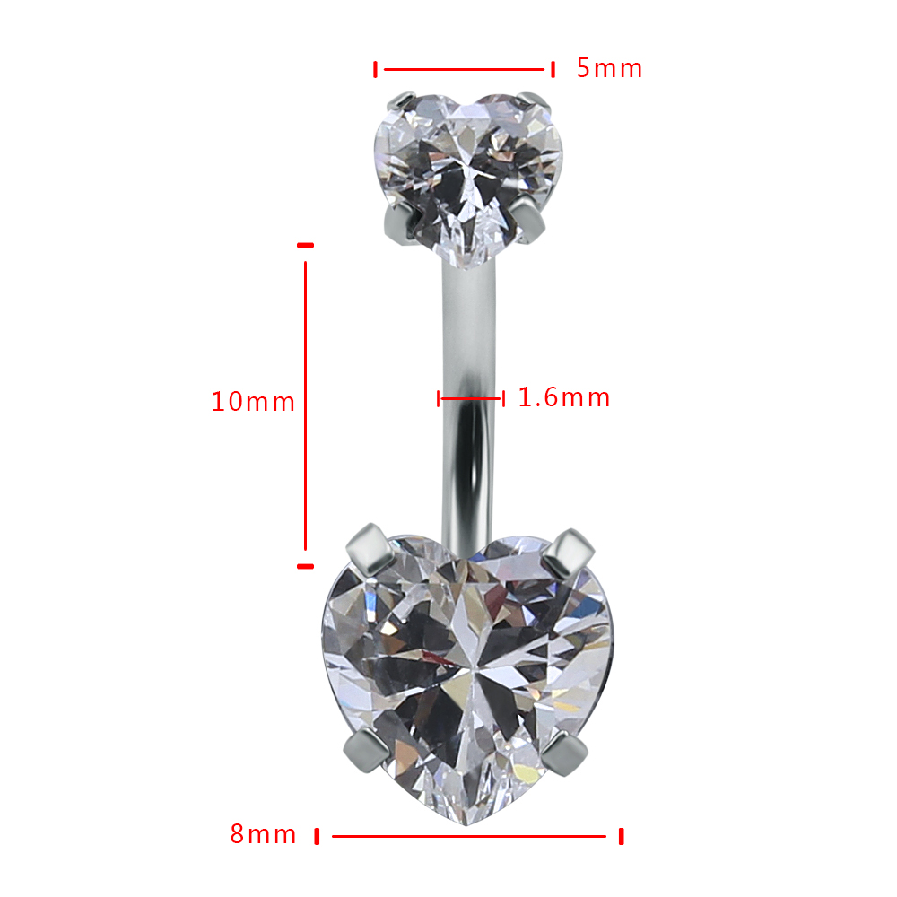 Herz Kristall Bauchnabel Ringe – Body Jewelry Hot Bewertung und Preis