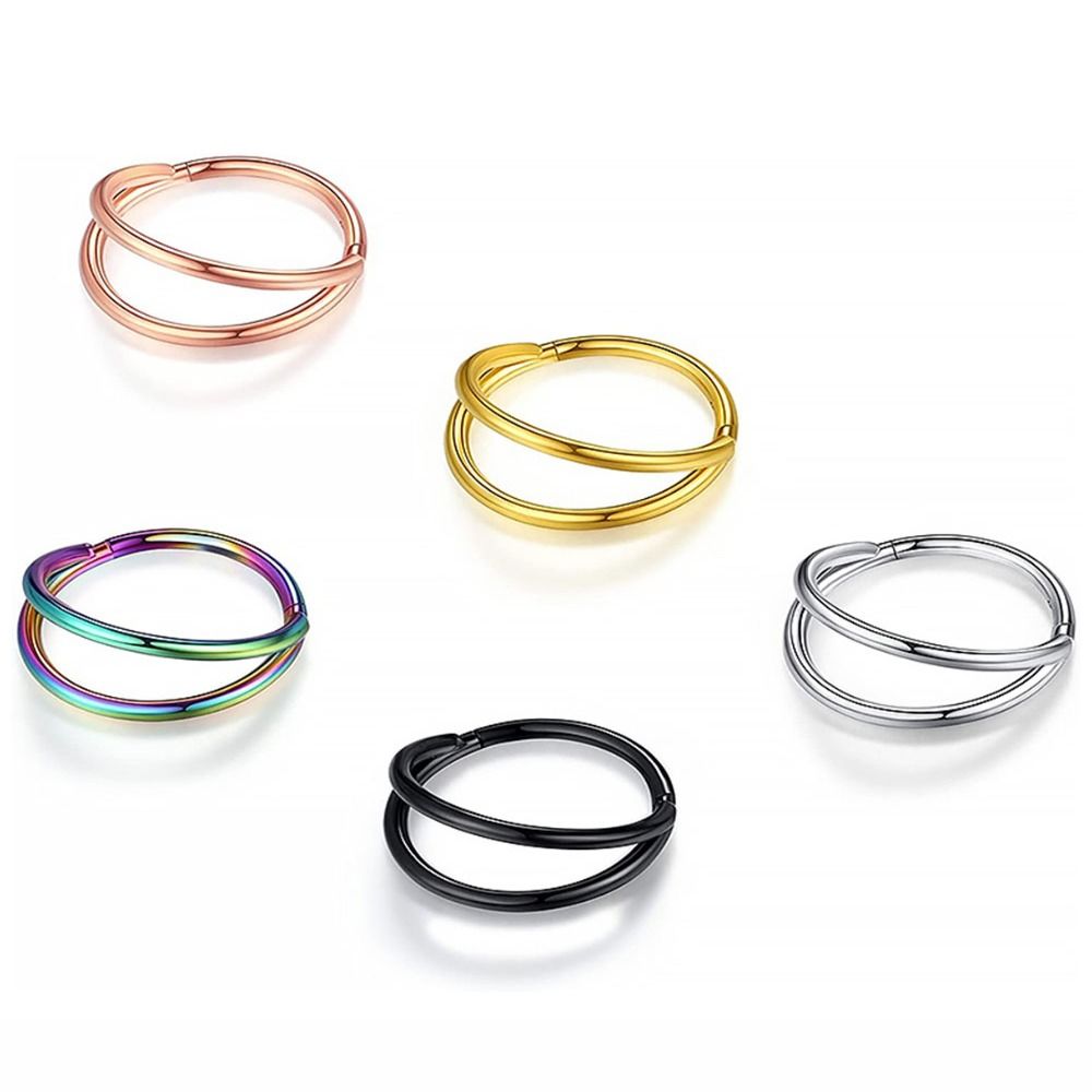 Kreativer Edelstahl Doppelschi – Helix Cartilage Ring Bewertung und Preis