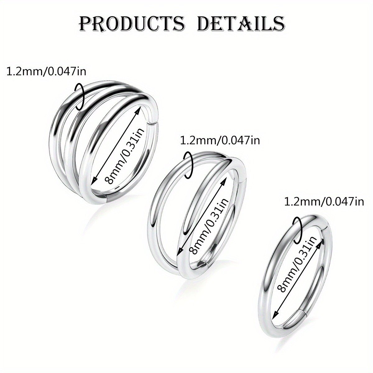 3 Stück einfache Nasenringe, E – Helix Cartilage Ring Bewertung und Preis