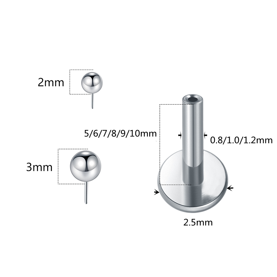 1/10 Stück Titan Push-in-Kugel – Body Jewelry Threadless Bewertung und Preis