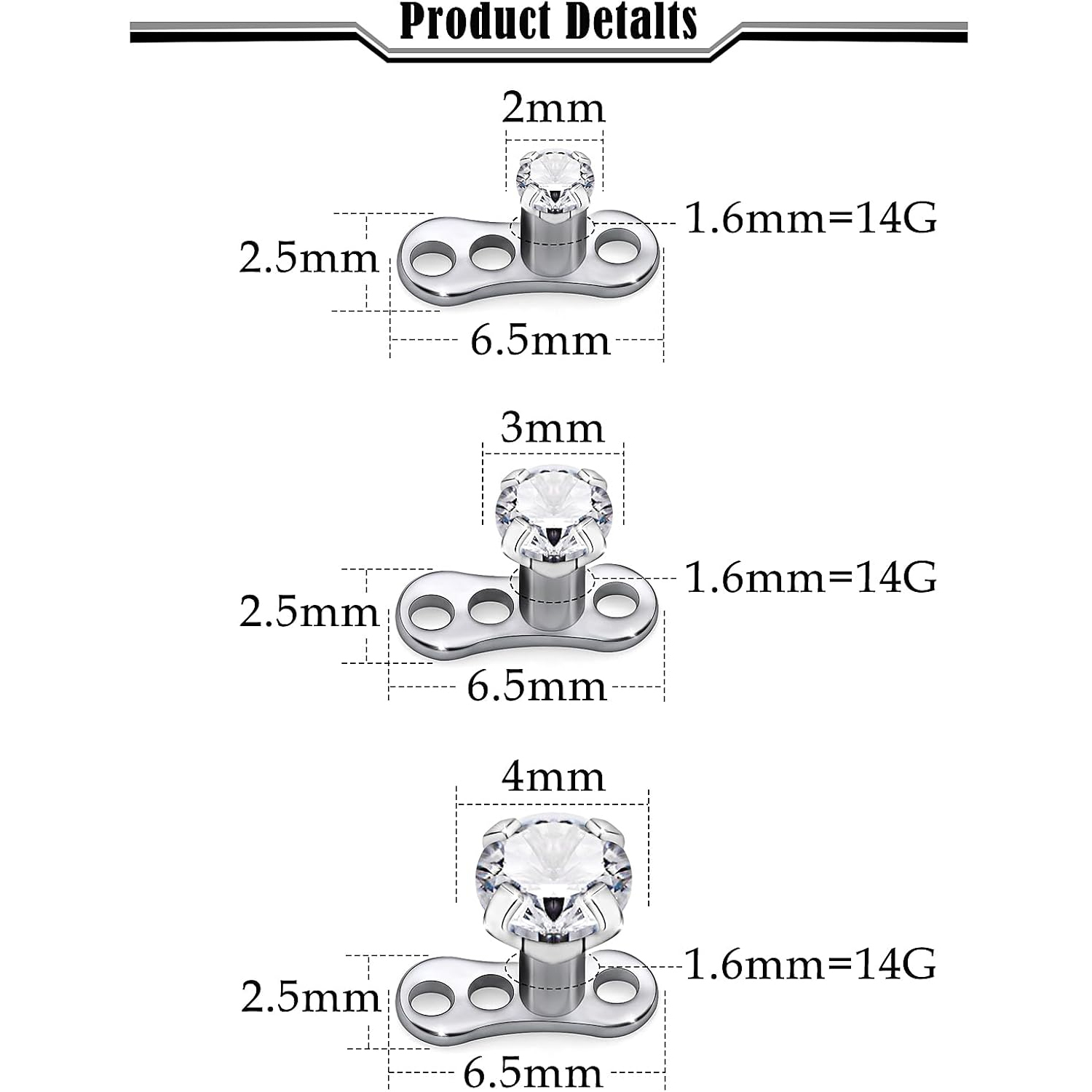 14G G23 Titan Dermal Piercing  – Dermal Anchor Top Bewertung und Preis