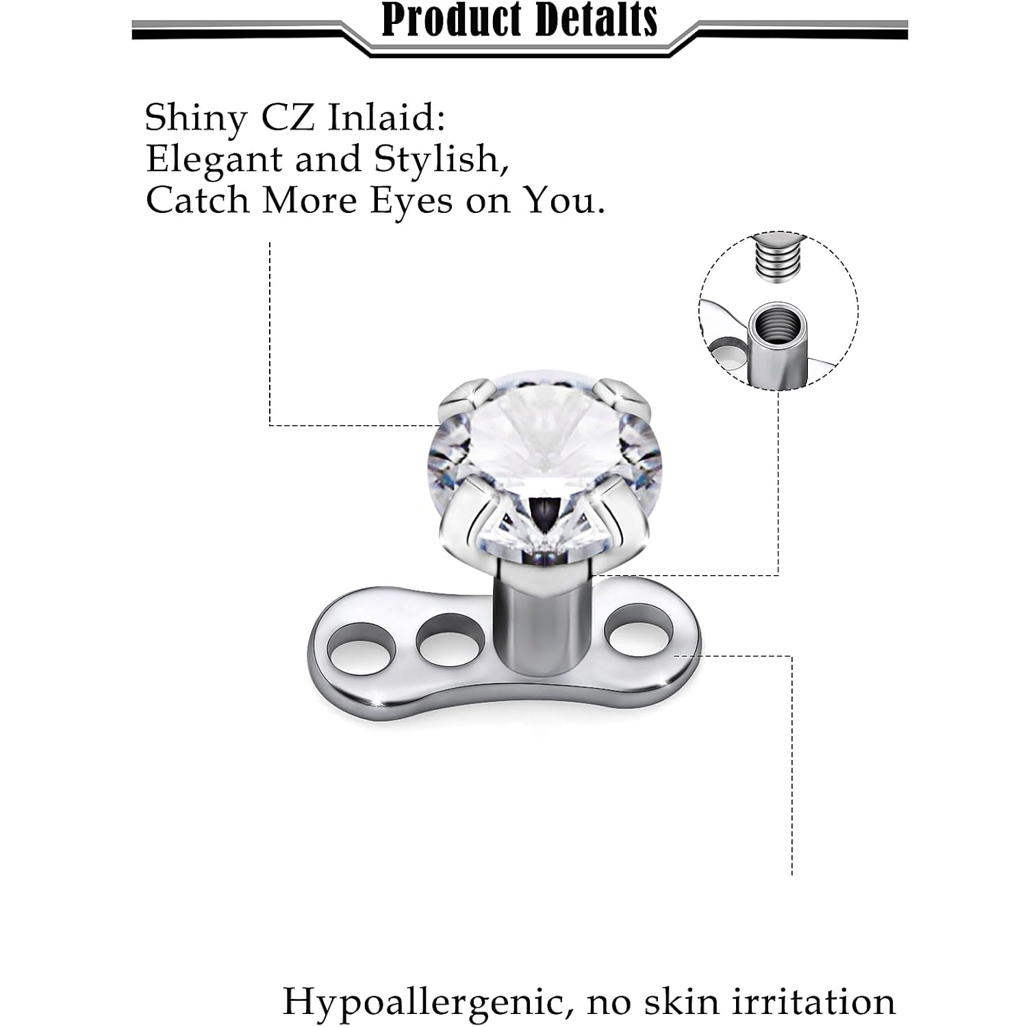 14G G23 Titan Dermal Piercing  – Dermal Anchor Top Bewertung und Preis