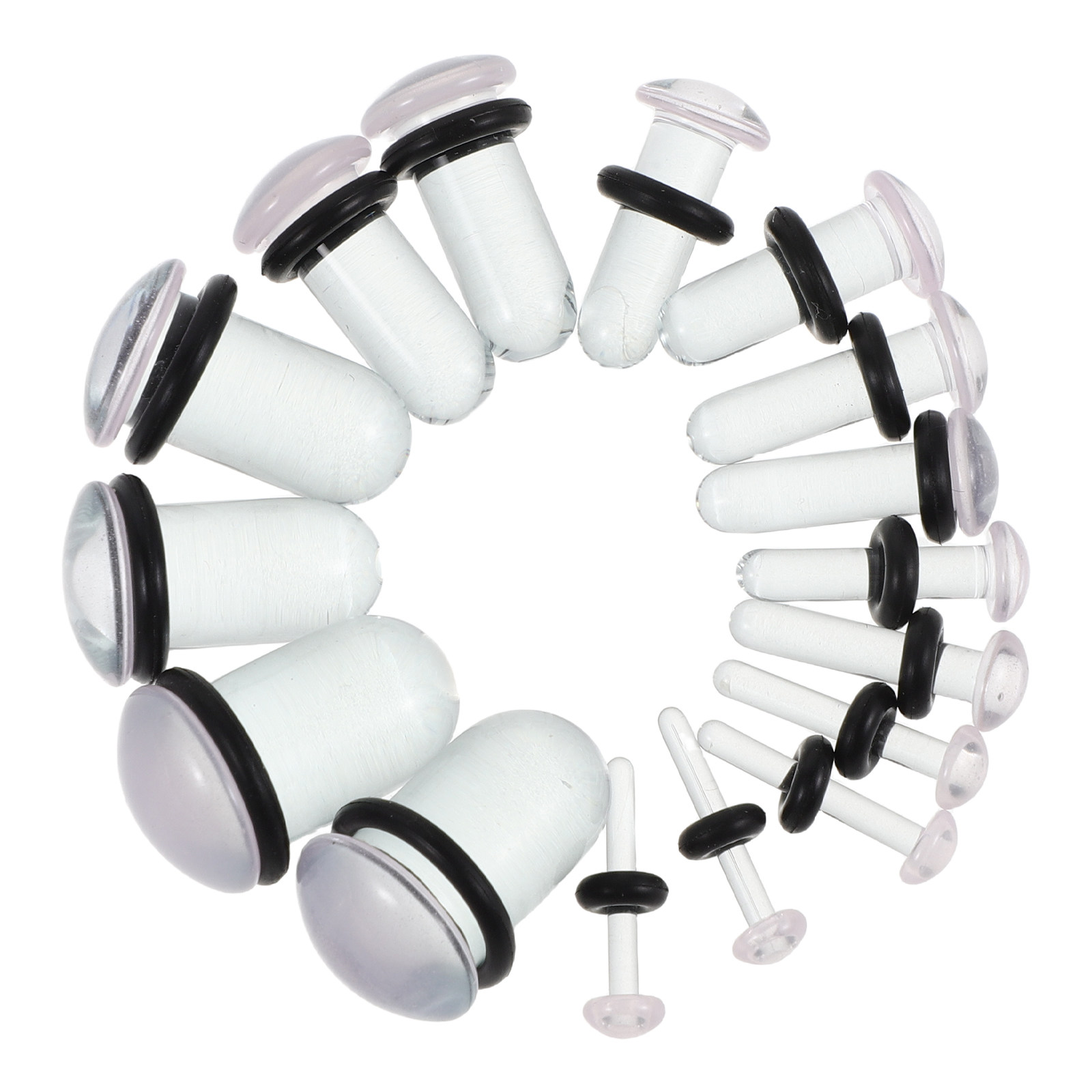 16 Stück Glas-Ohrstrecken, hyp – Body Jewelry Gauge Sizes Bewertung und Preis