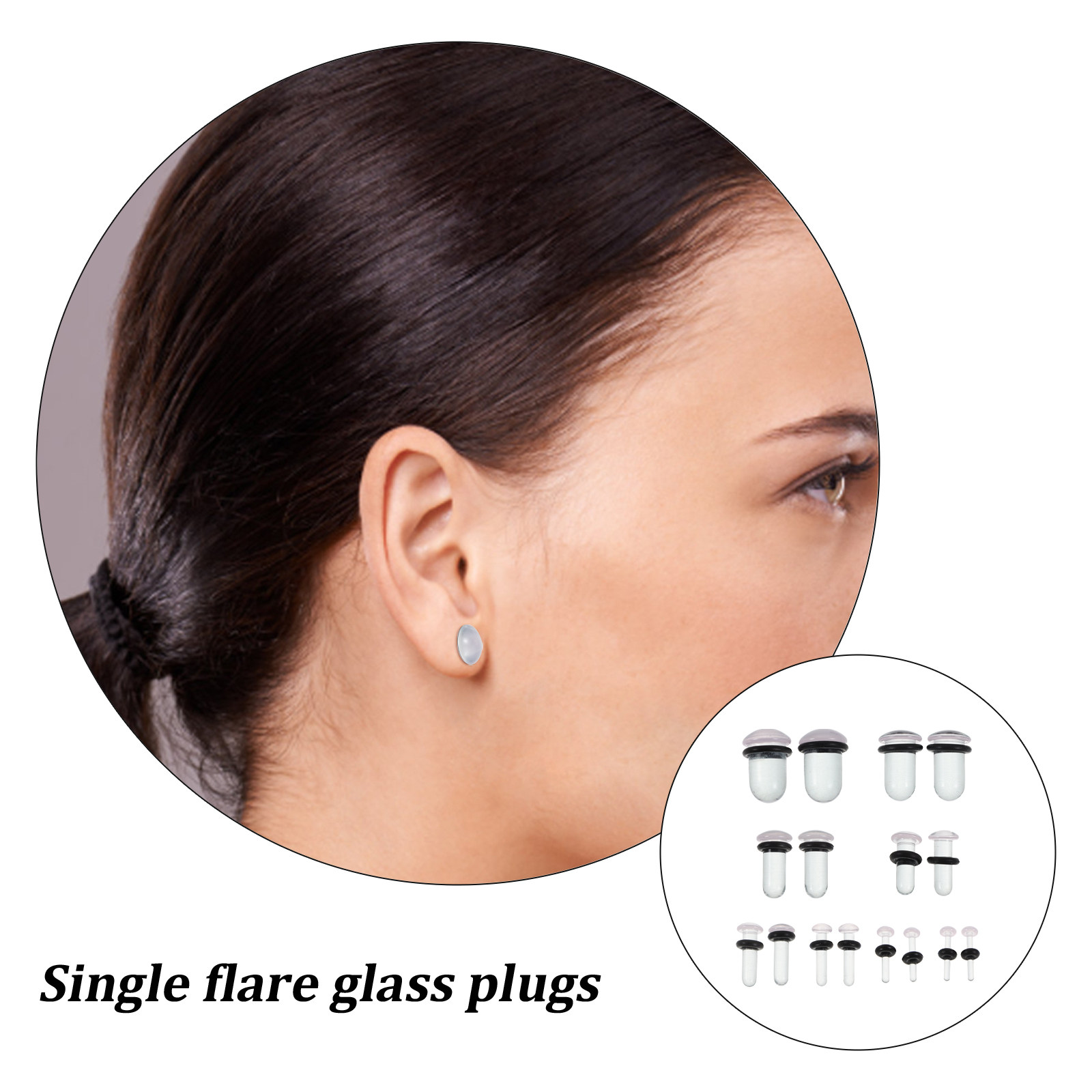 16 Stück Glas-Ohrstrecken, hyp – Body Jewelry Gauge Sizes Bewertung und Preis