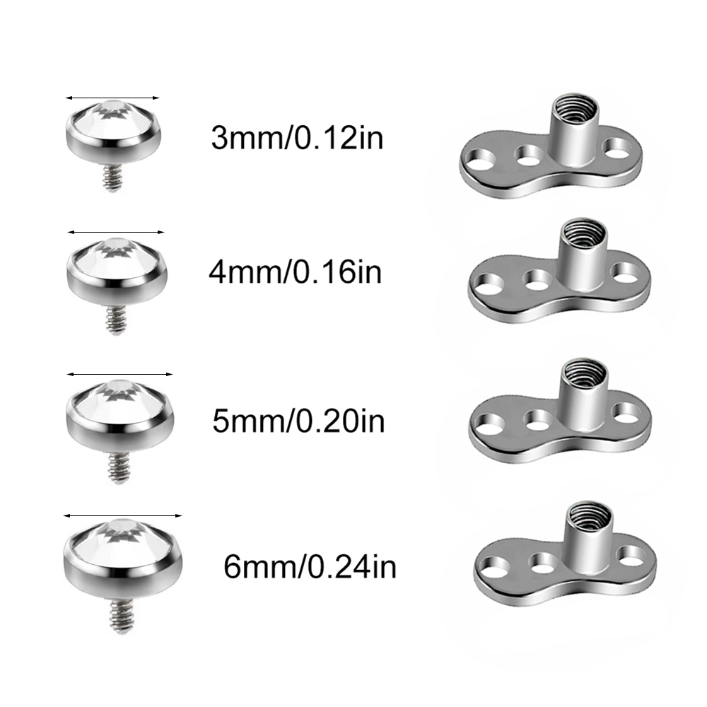 9PCS-1PC Chirurgenstahl Haut T – Body Jewelry Dermal Bewertung und Preis