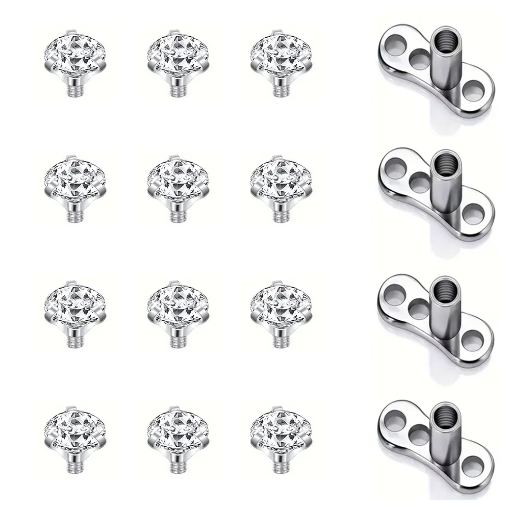 16PCS Kristall Zirkon Dermal A – Body Jewelry Dermal Bewertung und Preis